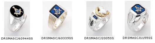 Silver Masonic Freemason Rings